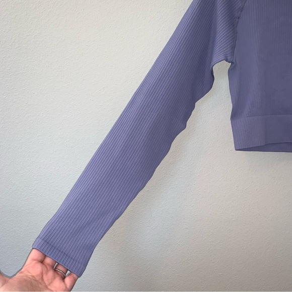 ECHT Arise Comfort Long Sleeve Ribbed Athletic Crop Top - Picture 4 of 4